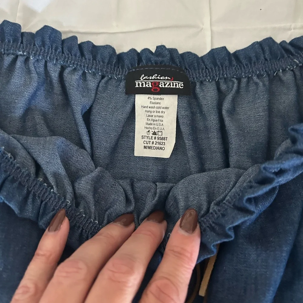 Fashion Magazine Blue Denim Top - Picture 3 of 3